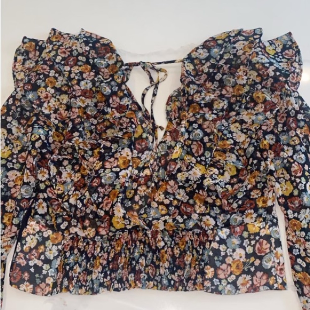 Super Cute Floral long sleeve Top From Zara
